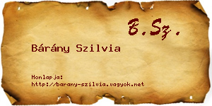 Bárány Szilvia névjegykártya