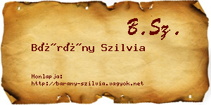 Bárány Szilvia névjegykártya