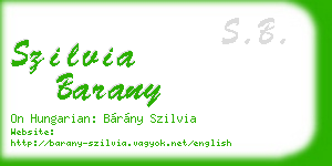 szilvia barany business card